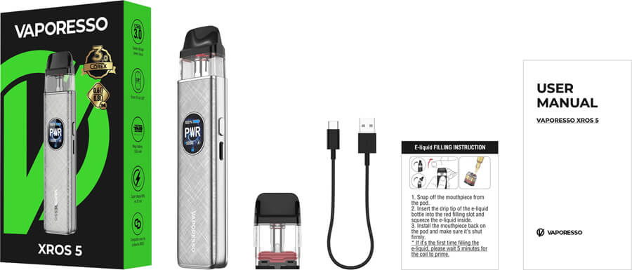 Vaporesso XROS 5 Kutu İçeriği