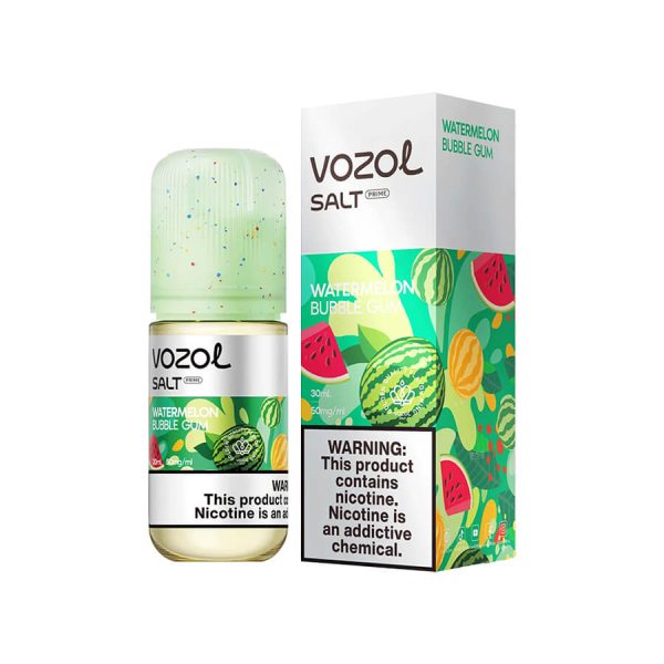 Vozol Watermelon Bubble Gum Salt Likit 30ML, karpuz ve sakız aromalarıyla pod mod cihazlar için 30MG ve 50MG salt nikotin seçenekleri sunar.